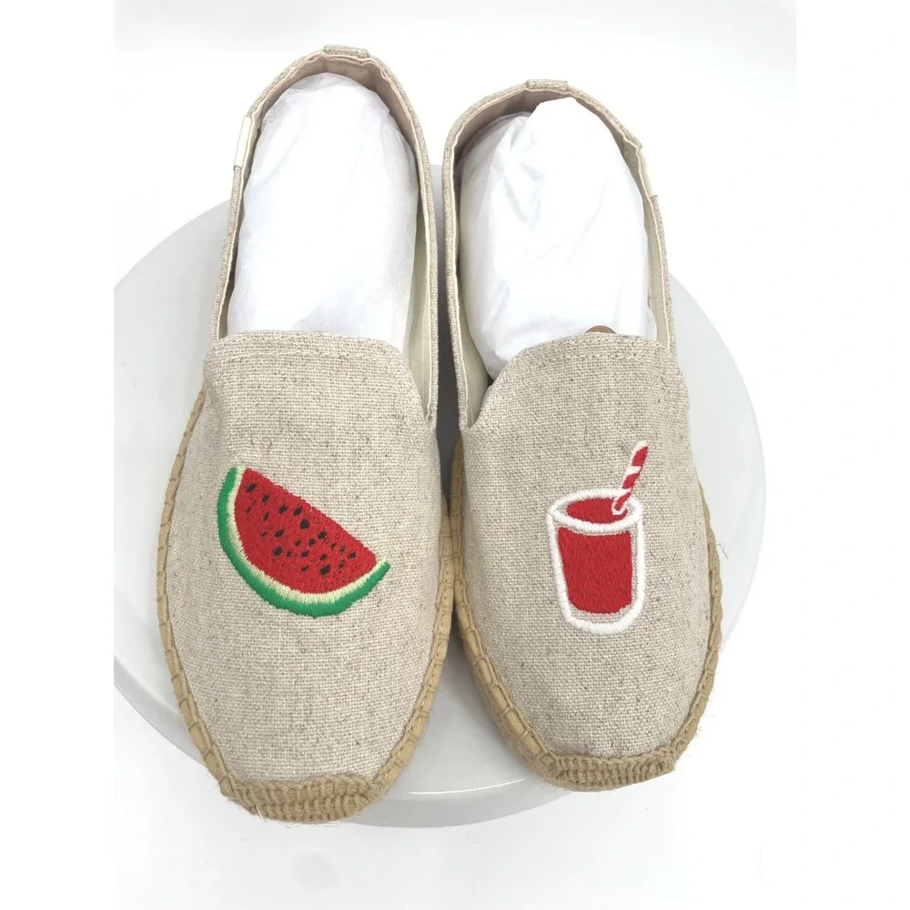 Soludos‎ Espadrilles Womens 8.5 Sand Canvas Watermelon Juice Platform Boho